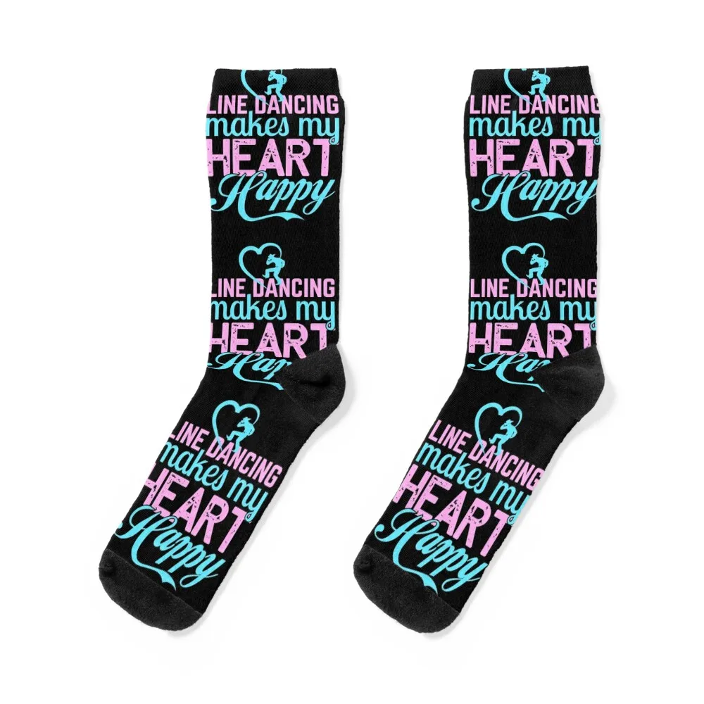 Line Dancing Makes My Heart Happy For Dance Lovers Socks essential golf Stockings compression Lots Boy Socks Women's