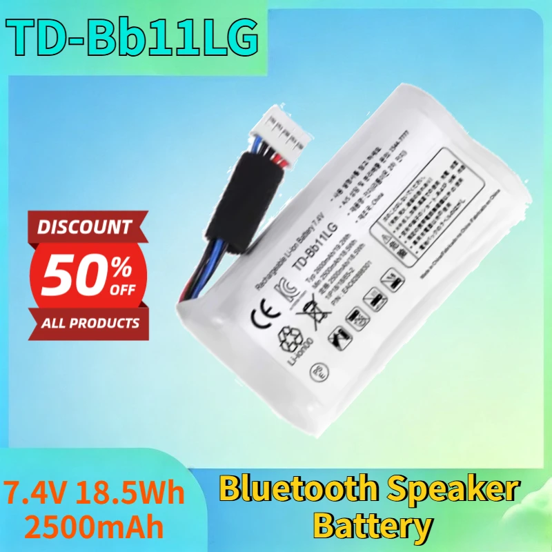 

Newest TD-Bb11LG 7.4V 18.5Wh 2500mAh Battery for LG PK5 EAC63918901 A1240190100 NP7550 PJ9 XBOOM GO P7 Bluetooth Speaker Battery