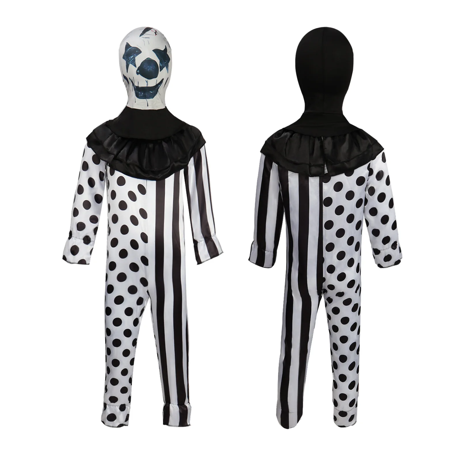 

Halloween Children's Film, TV, Game Devil Clown Cos, Black And White Killer Clown, Stage Performance Costume