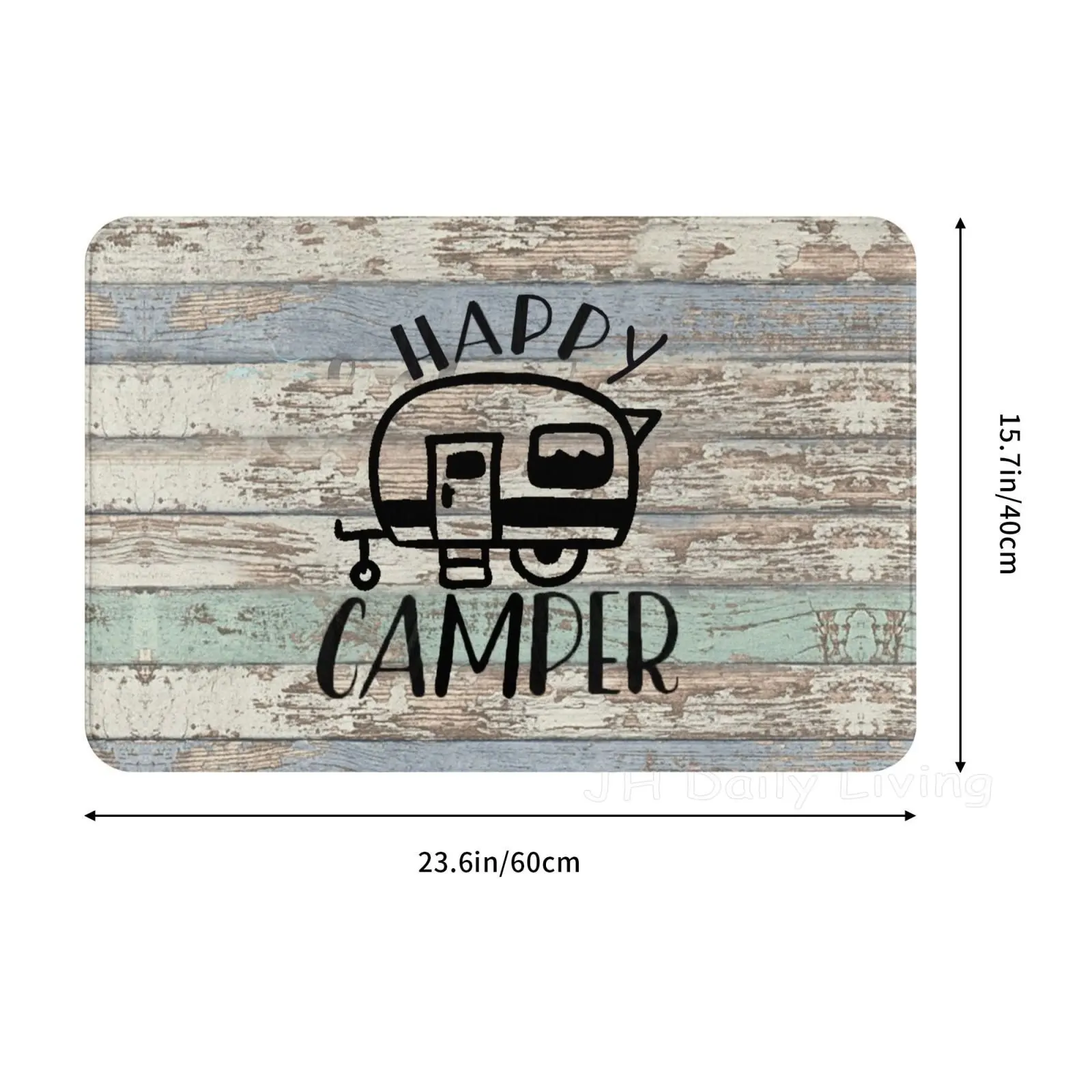 Happy Camper Doormat Anti Slip Door Mat Carpet Rugs Funny Indoor Bedroom Kitchen Bath Floormat Entrance Camp Welcome Door Mat