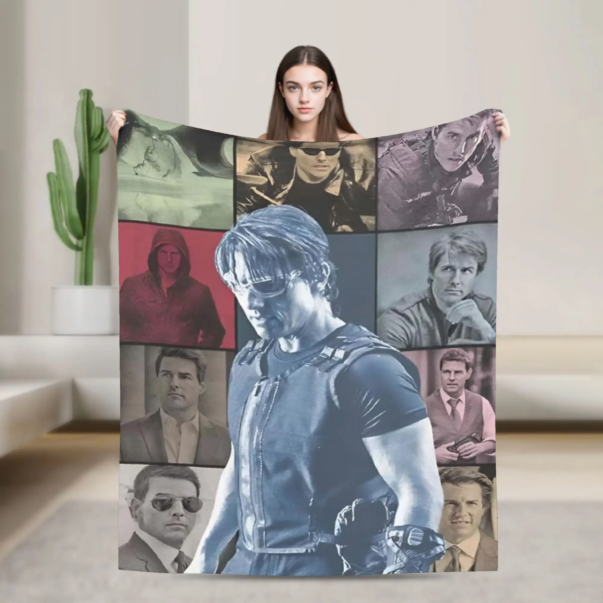 Ethan Hunt Tom Cruise 90s Blankets Flannel Spring/Autumn  Breathable Super Warm Throw Blanket for Sofa Car Bedspreads