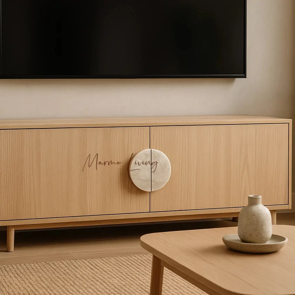 

Natural Marble Handle Wabi Sabi French Style Cabinet Door Pull for Glass Door