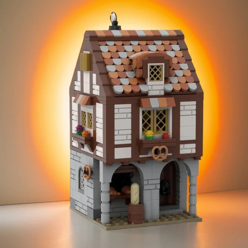 780pcs MOC Medieval Bakery Castle Fortress Model Building Blocks Hero SciFi Pirate Voyage Engine Machine Museum Street Toy Gift