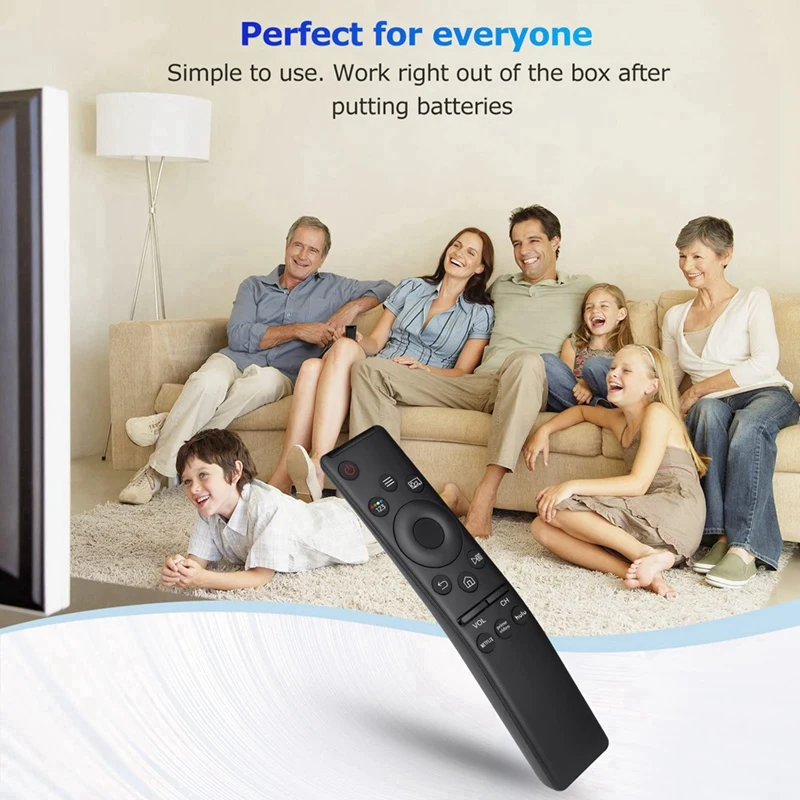 N75R-2X Universal untuk Remote Control Samsung Smart TV, Remote Control Inframerah, dengan Netflix, Prime Video, Tombol Hulu