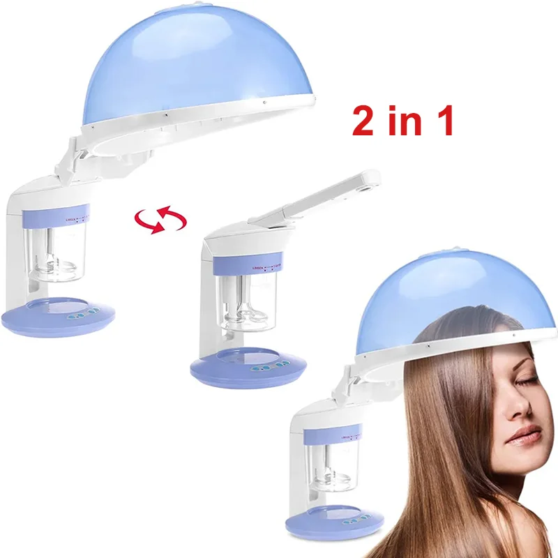 Hair Steamer Facial  2 in 1 Ion Steamer with Extendable Arm Humidifier Hot Mist Moisturizing Facial Atomizer Spa Table Top Hair