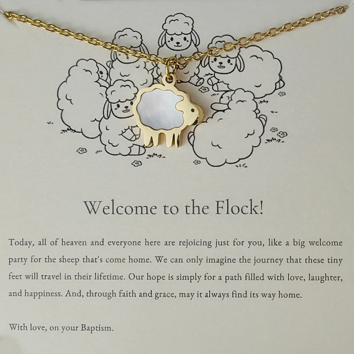 Rejoice! For I Have Found My Lost Sheep, a Cute Stainless Steel Shell Necklace for Women, a Fashionable Accessory and a Daily Gift.