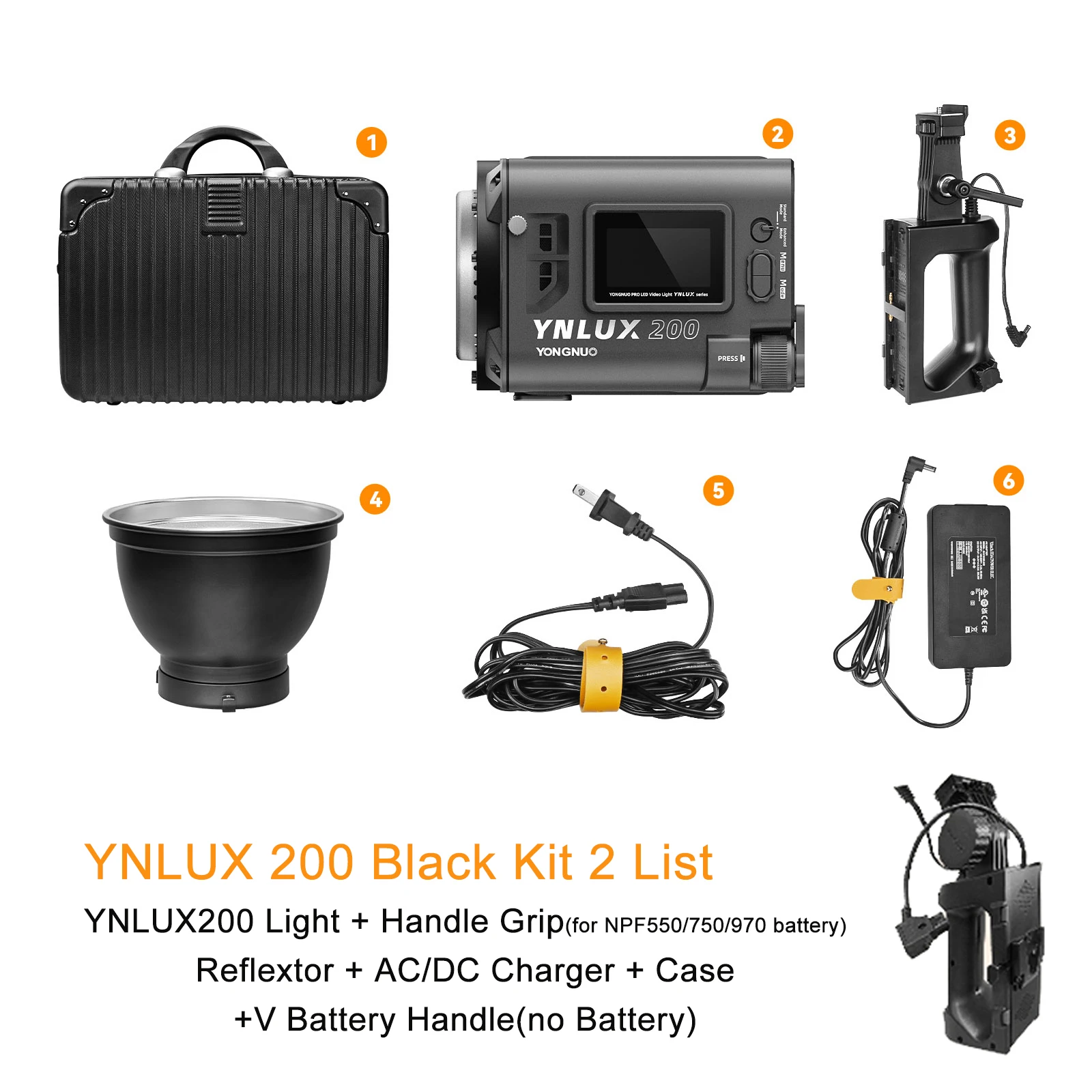 YONGNUO LUX200 YNLUX200 200W 2700K-6500K Bowens Mount Handheld