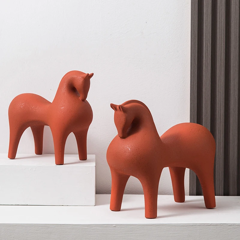 

Ceramic Abstract Horse Decoration Nordic Luxury Handicraft Animal Sculpture Home Room Office Living Room Porch Ornaments