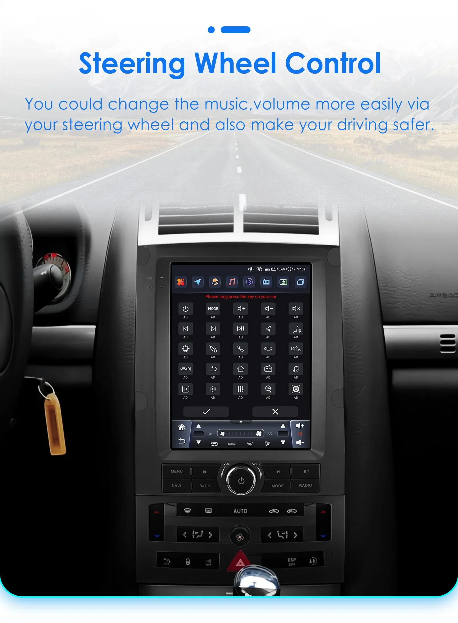 Autoradio écran Tactile 9.7" Pour Peugeot 407 CC/SW 2004-2011 - GPS, CarPlay/Android Auto, Caméra Recul