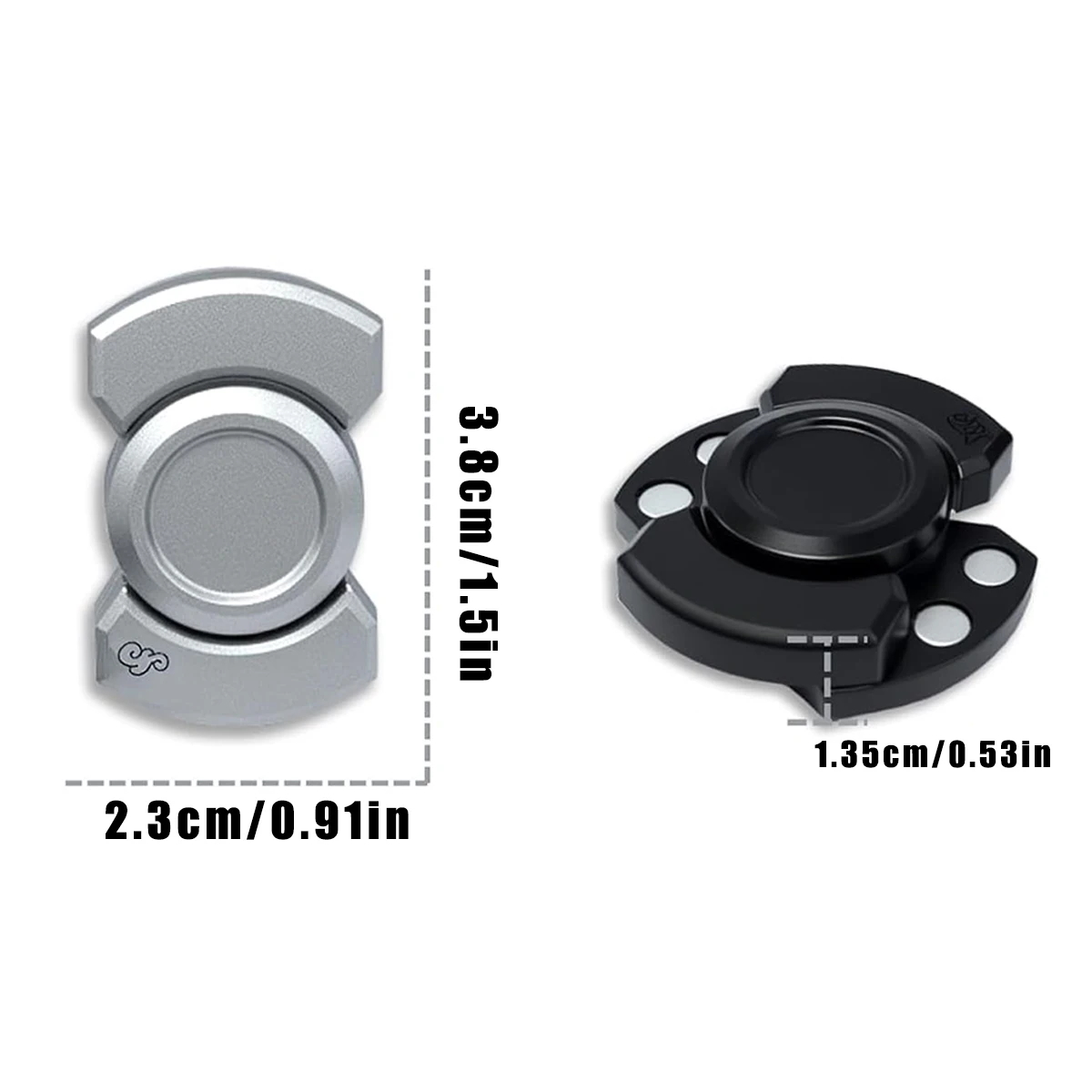 لعبة فيدجيت EDC ممتعة 3 في 1، سبينر فيدجيت بتصميم هيكل عظمي شبحي مخصص، سلايدر فيدجيت من السبائك، لعبة لتخفيف التوتر، لعبة عملة صوتية