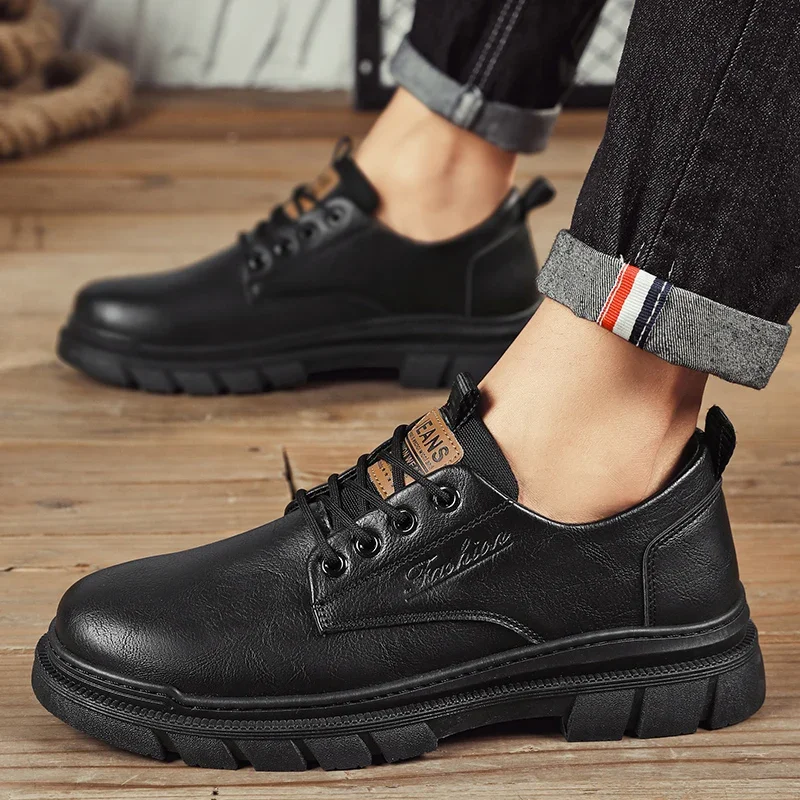 

2024 Leather Shoes Men Loafers Soft Cow Leather Casual Shoes New Male Footwear Black Sneakers Casuales Hombres