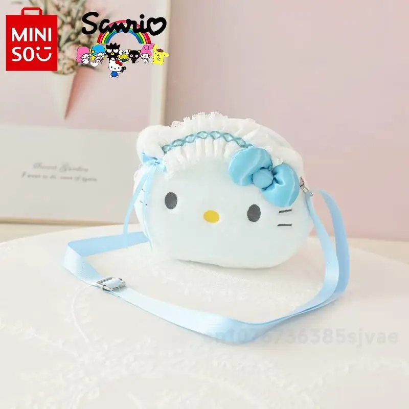 MINISO 2024 New Children's Crossbody Bag Fashionable High Quality Plush Handbag Cartoon Versatile Birthday Gift Girl's Small Bag