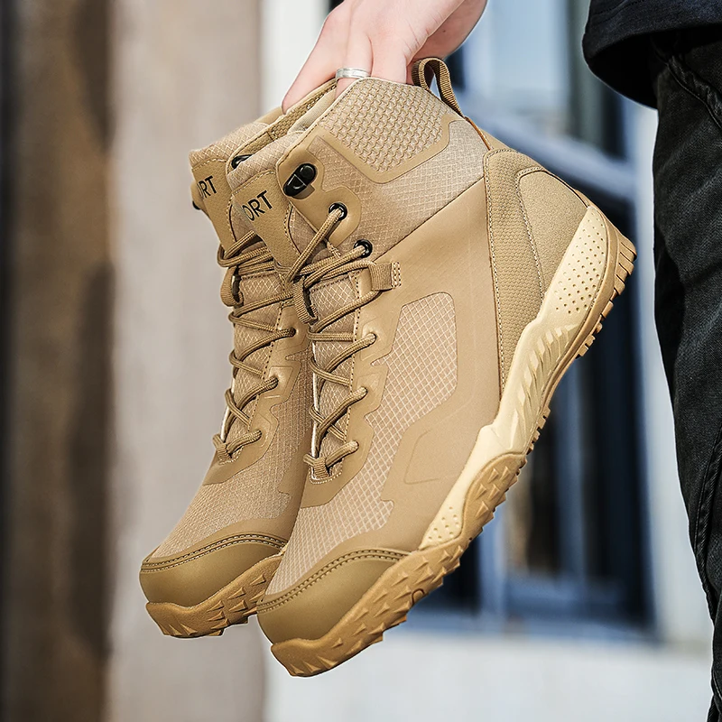 Men New Tactical Boots Outdoor Training Safety Work Anti-Slip Male Waterproof Breathable Army Boots Rapid Response Hunting Boot view 3