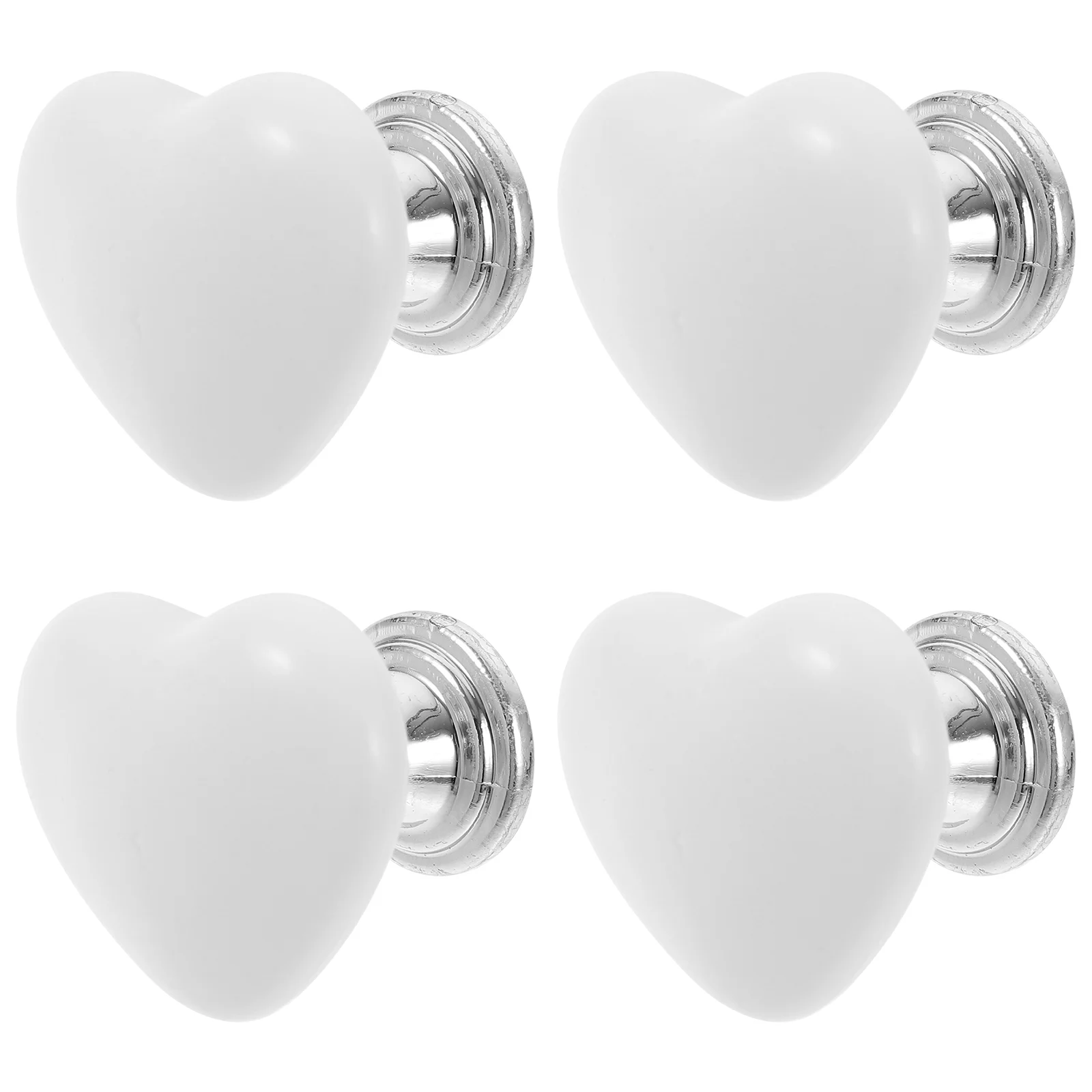 

4 Pcs Heart-shaped Toilet Press Kitchen Cabinet Handles Button Helper Pp Bathroom Accessory