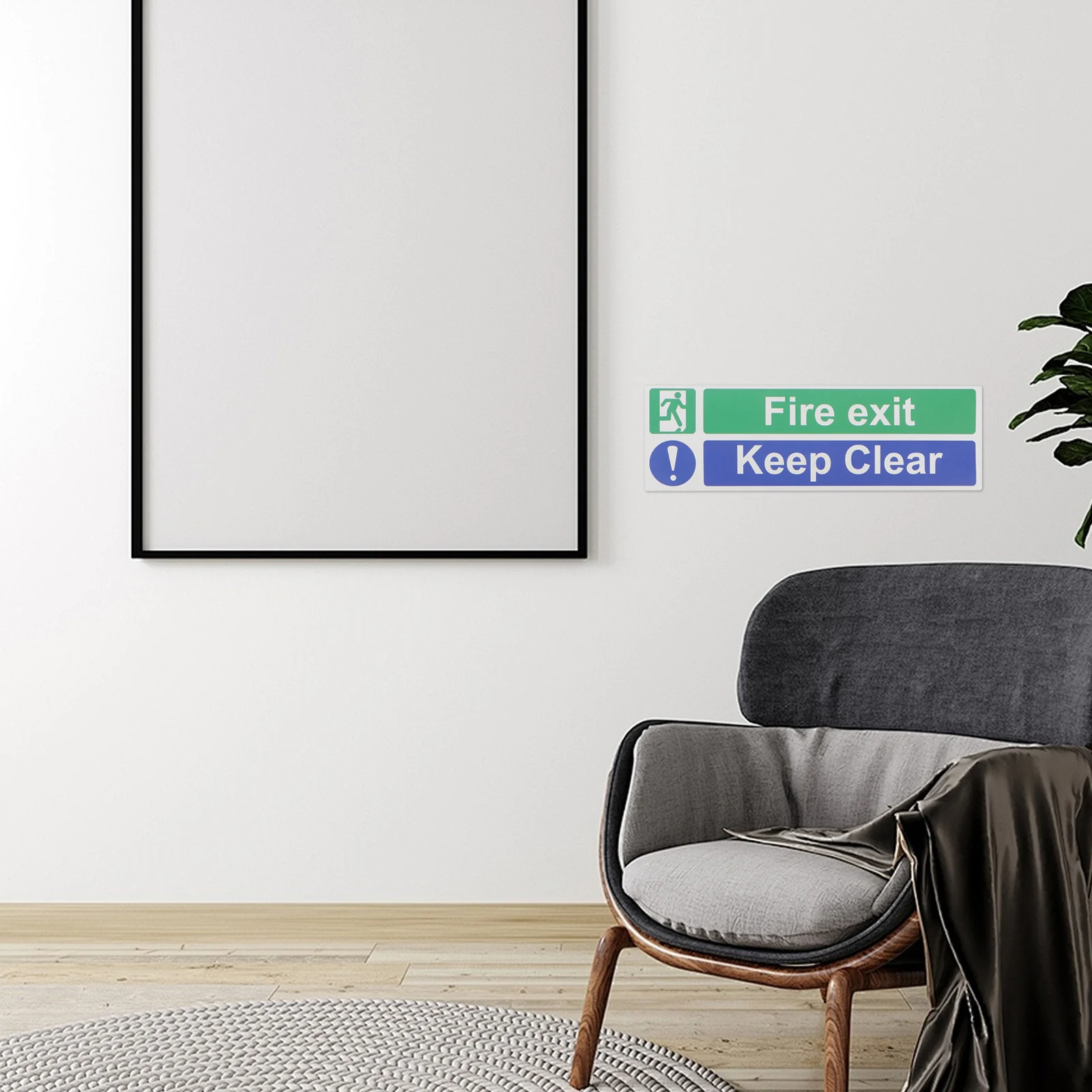 

5 Pcs Exit Reminder Stickers Do Not Obstruct Sign Signs Emergency Label Access Logo