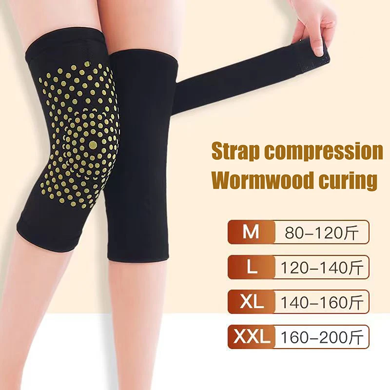 1 Pair Tie Self Hot Mugwort Knee Braces Sleeve Knee Support Pain Relief Injury Recovery Keep Warm Knee Pads Sports Protect Knee