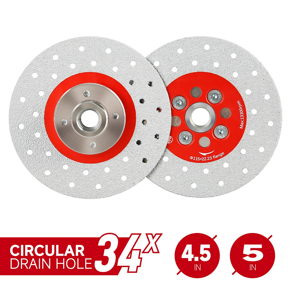 LOZLIN 4.5 Inch 115mm Diamond Saw Blade Double Sided Cutting and Grinding Disc 5/8-11 Thread for Angle Grinder Granite Marble Porcelain Tile Ceramic Concrete