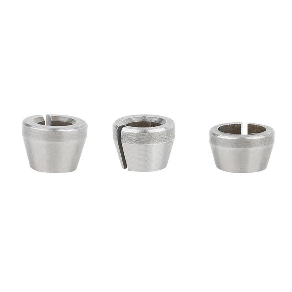 3pcs Collet Chuck Set 6mm 6 35mm 8mm for Engraving Trimming Machine and Electric Router Chuck Conversion Carbon Steel