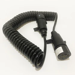 Truck Spare Parts Seven-core Line Assembly 7pin Trailer Cable Spiral Stretch Spring Connecting Plug Wire