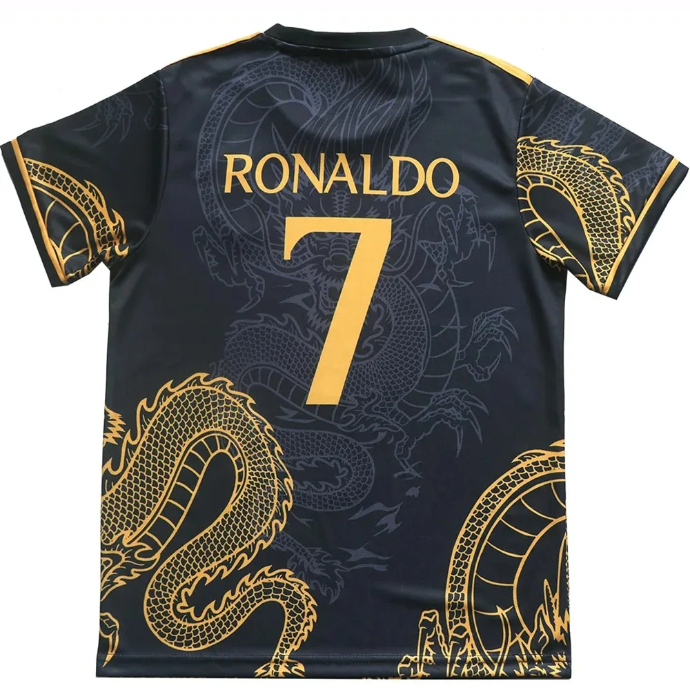 Summer Sports Jersey Ronaldo Fan Style Dragon 3D Print Design Short Sleeve for Men and Women Comfortable Breathable Quick Drying