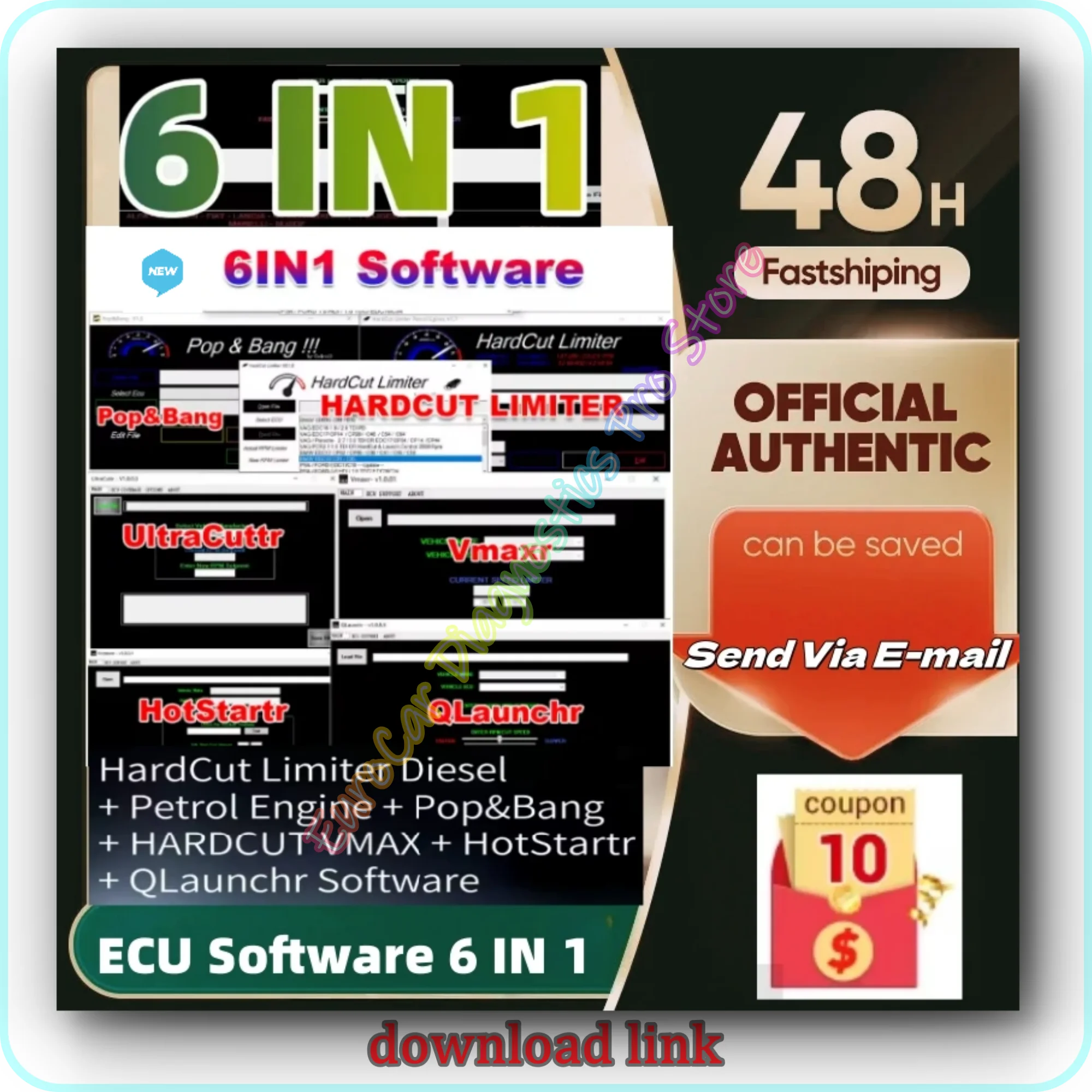 

ECU Software 6 IN 1 PACKAGE HardCut Limiter Diesel + Petrol Engine UltraCuttr + Pop&Bang + HARDCUT VMAX + HotStartr + QLaunchr