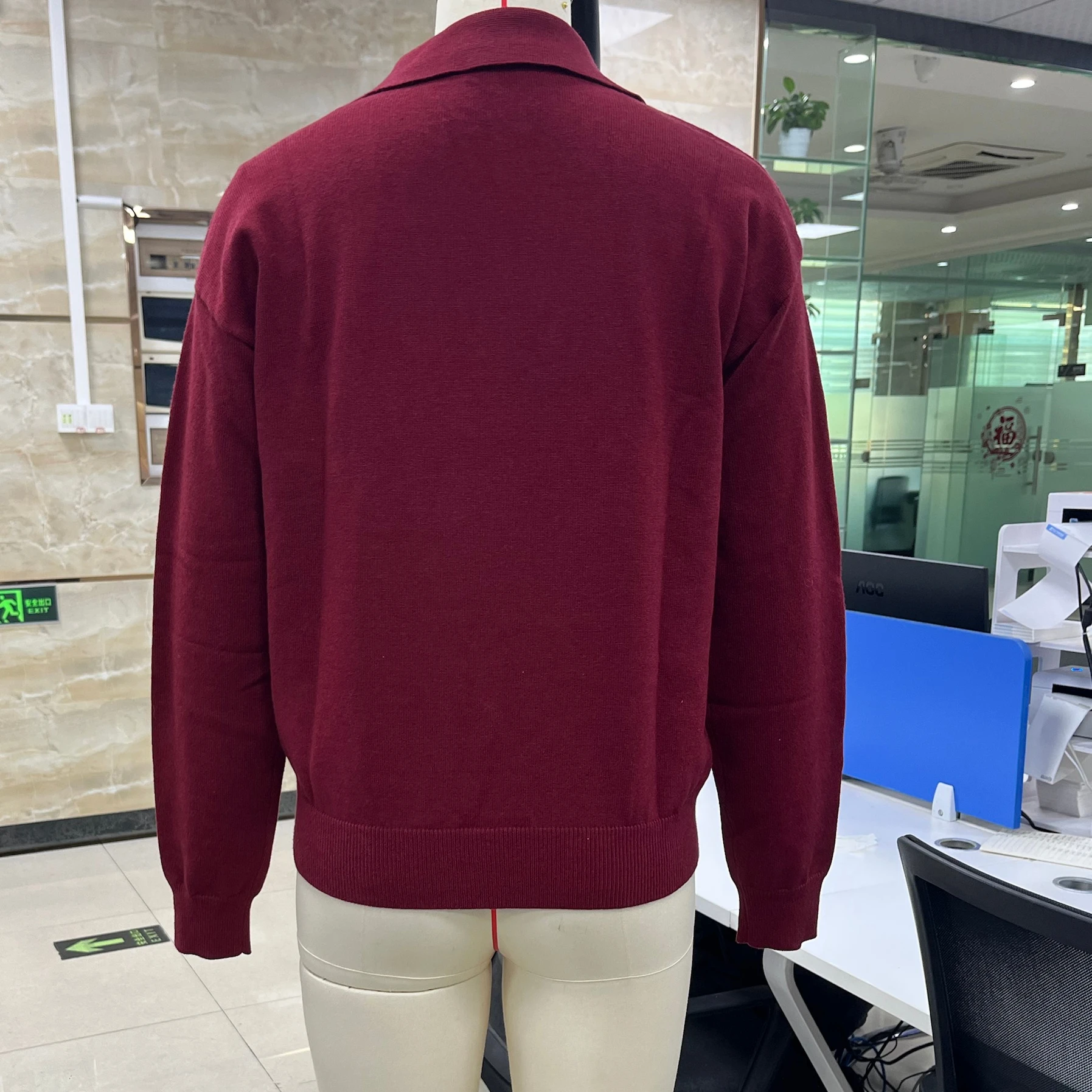 버건디 긴팔 브이넥 스웨터 여성 풀오버 스웨터 릴랙스 핏 니트 탑 캐주얼 가을 스웨터 여성용