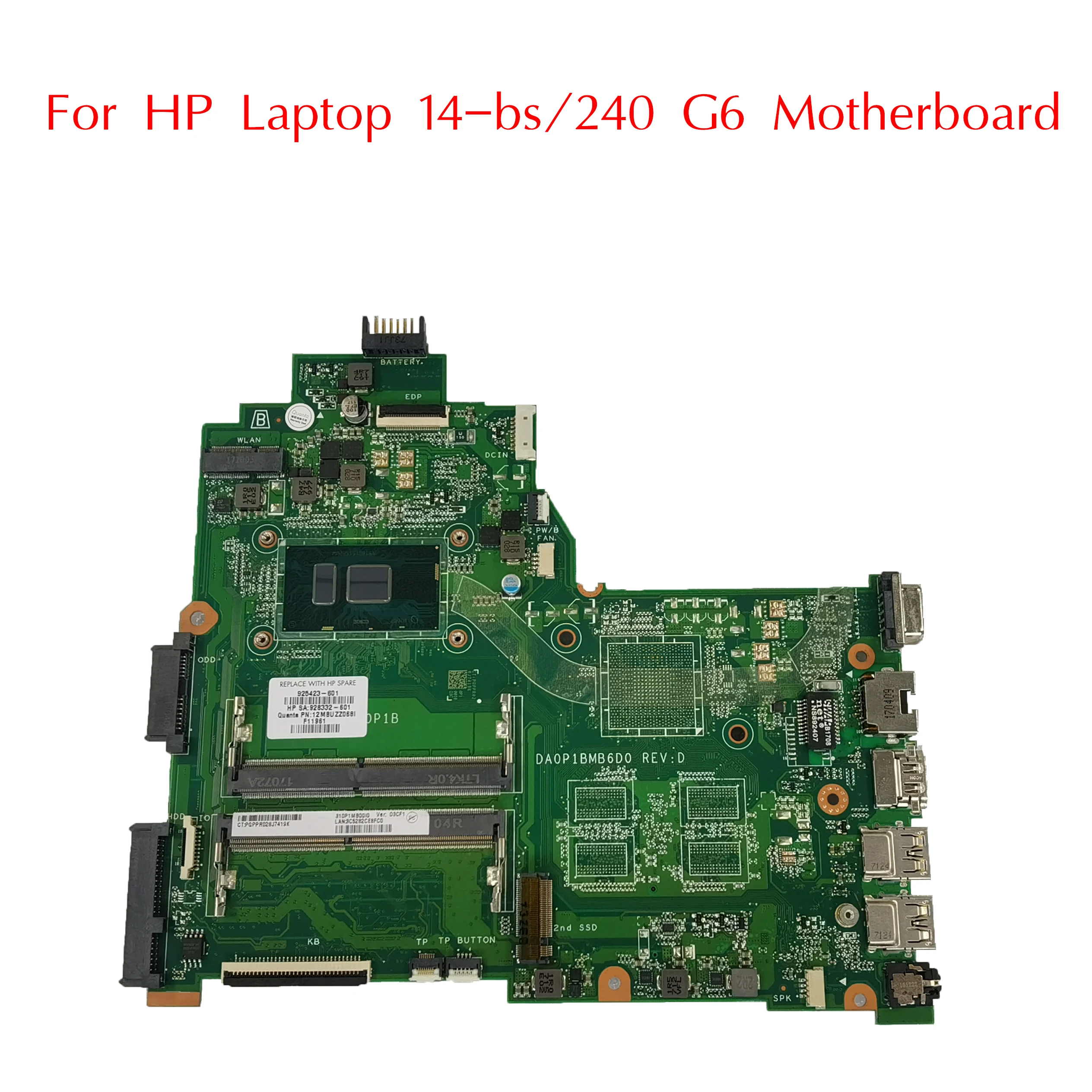 Imagem -01 - Placa-mãe para hp 240 g6 14-bs 925432601 Da0p1bmb6d0 com I37100u i5 i7 Uma Ddr4 100 Testado
