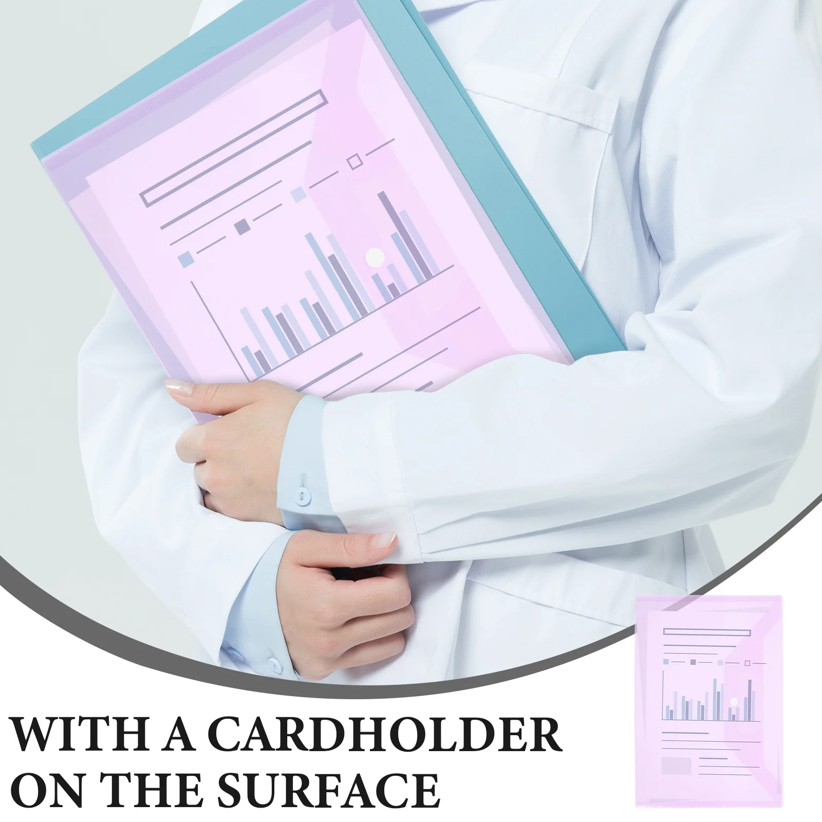 

6pcs File Pockets Pp Material A4 Document Organizer With Cardholder Waterproof Storage Bag For School Office Project Folders