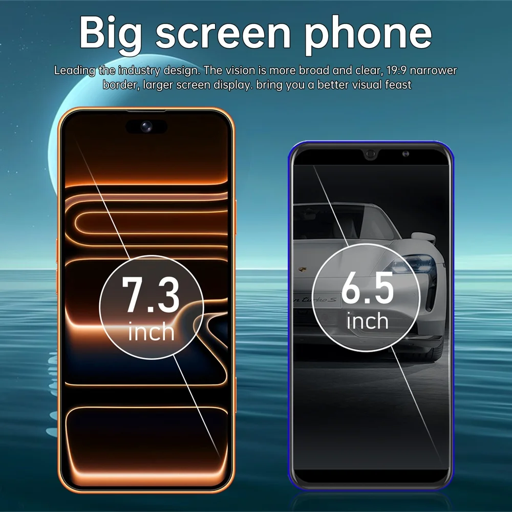 K-Touch Smartphone Android 5G For 17 Pro Max Smart Mobile Phones Dual Sim 22G+2TB Cell Phone Face Unlocked 7.3inch HD 5G Dual SIM 7800mAh Battery
