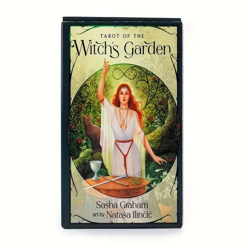 78-Card Witch's Garden Tarot Cards Stock Deck with Guidebook for Manifestation & Magic, Tarot Card Game for Teens & Adults 14+