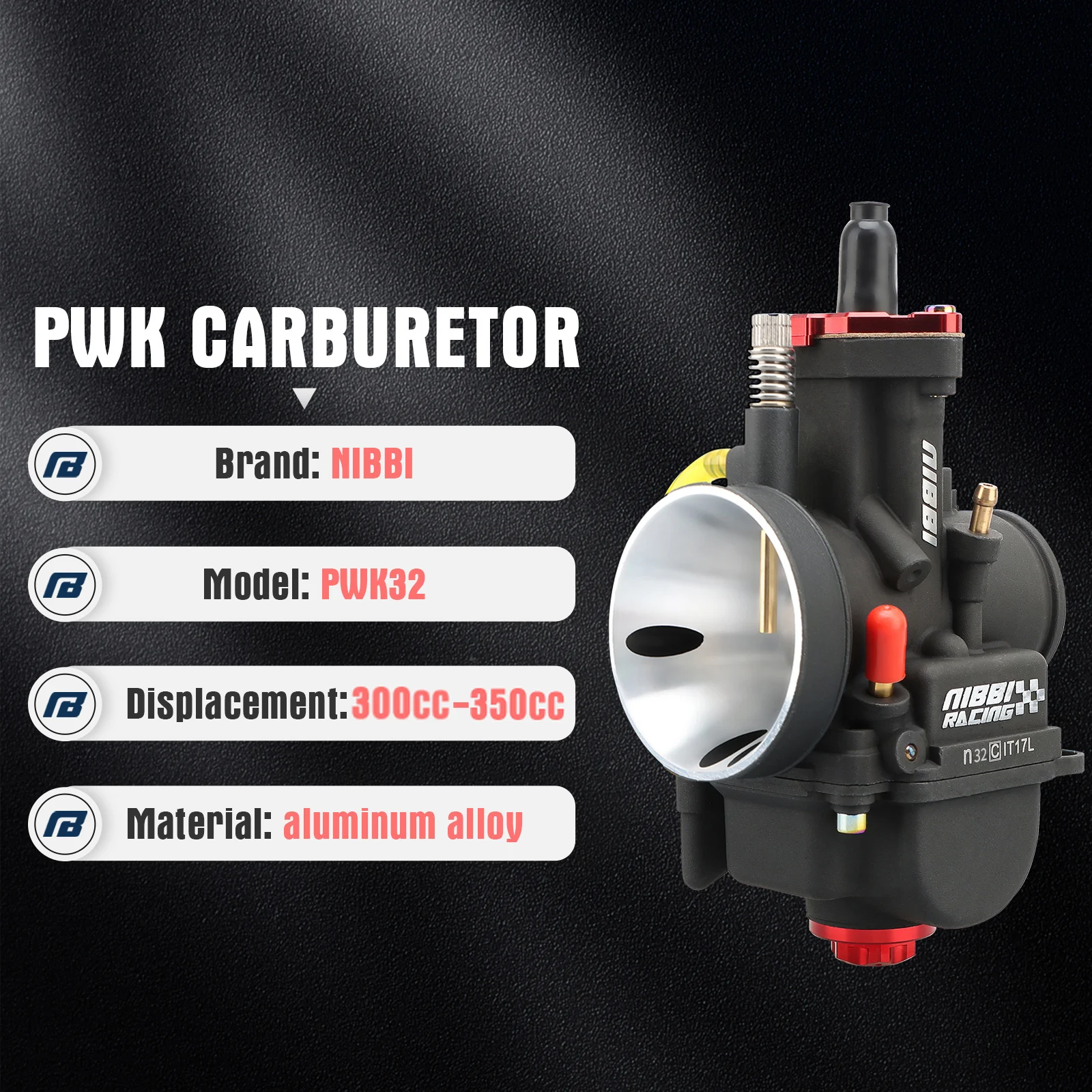 NIBBI Motorrad PWK Racing Vergaser 30/32/34mm Power Jet Carb 55mm Luftfilter Kit für Yamaha Suzuki Pitbike 250cc-400cc Motor – Detail 7