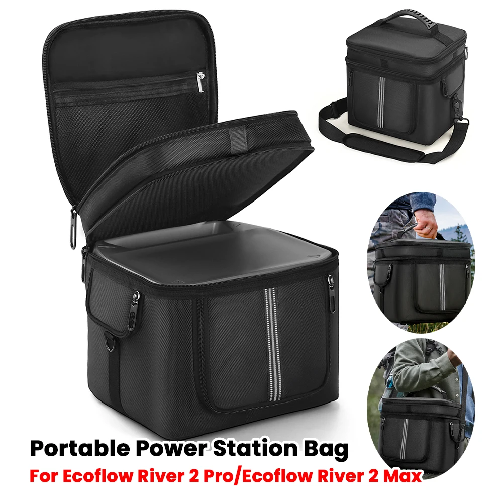 

Сумка для портативной электростанции, пылезащитная дорожная сумка для хранения, противоударная, с несколькими карманами для Ecoflow River 2 Pro и Ecoflow River 2 Max