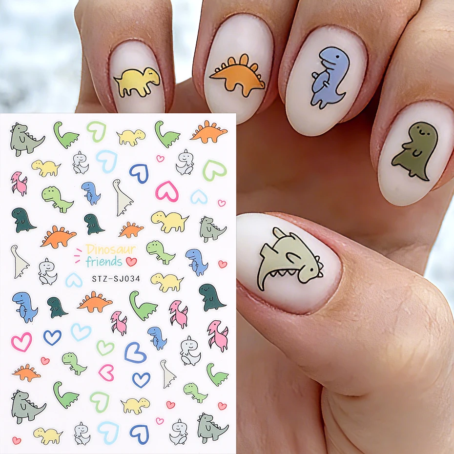 2 pegatinas de uñas de dinosau - Nail Art Full Design reseña y precio