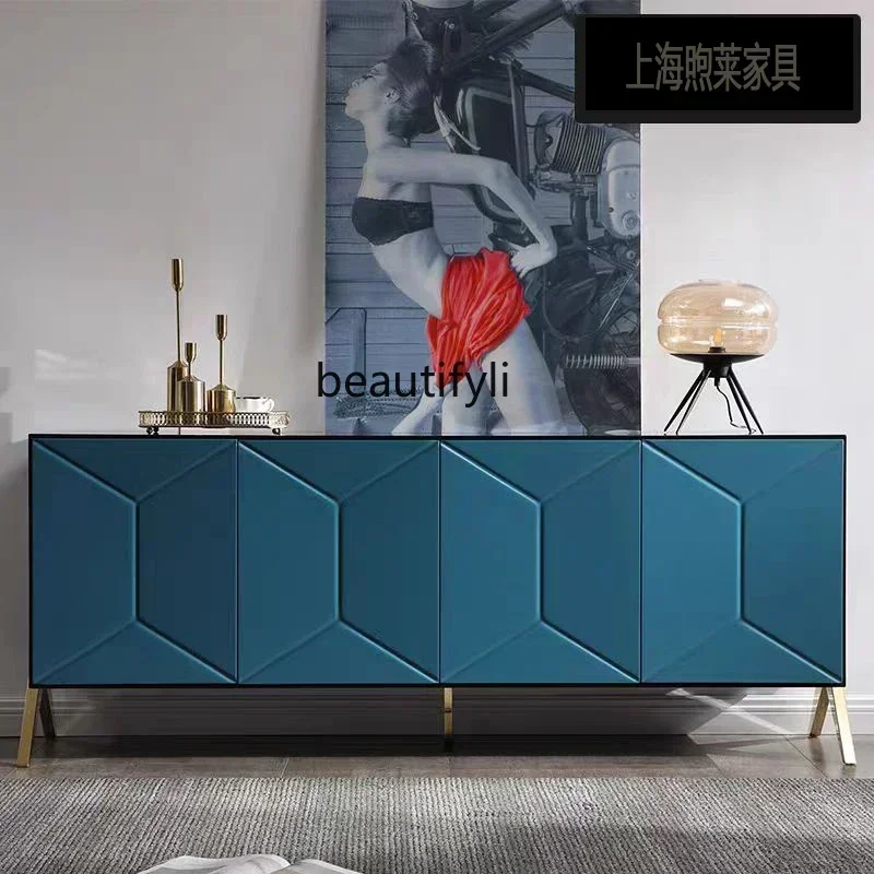 zq1Italian light luxury solid wood dining side cabinet, storage storage cabinet, post-modern home living room against the wallK1