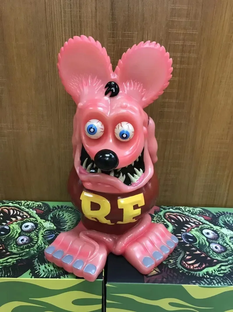 Crazy Mouse Ratfink Trendy Toy Cartoon Decoration Enamel 30cm VINYL Anime Figure Toy Model Ratfink Figurines Boxed Statue Gift