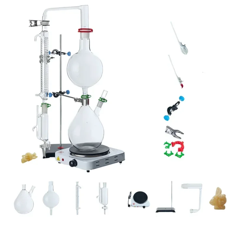 

For Essential Oil Extraction Separator Device 500/1000/200ml Pure Dew Distillation Equipment Graham Condenser