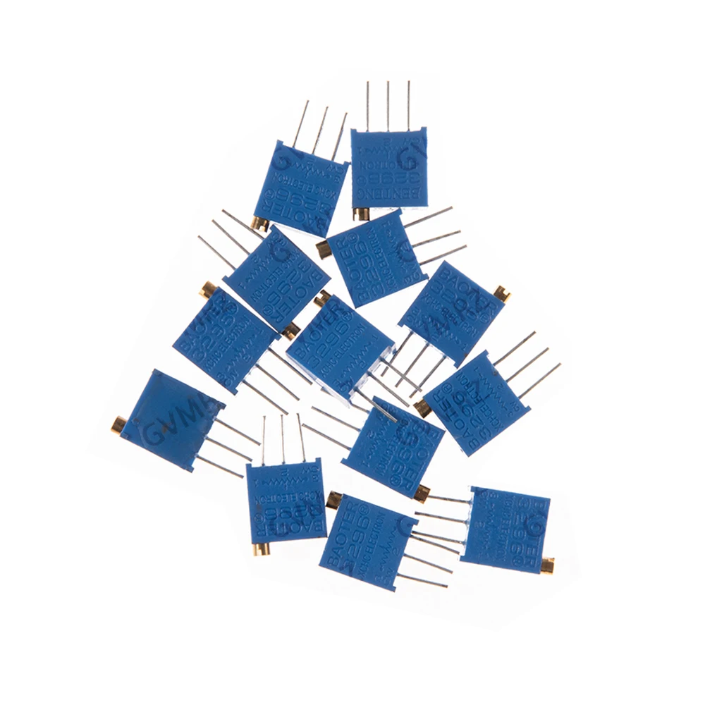 15PCS 100R  15Values 3296W Potentiometer Kit (50R-2MΩ) for High-Precision Circuit Debugging & Electronic Device Calibration 50R