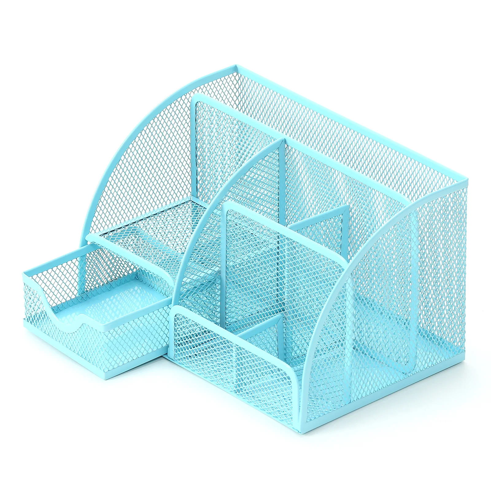 Multifunctional Metal Pen Container Cosmetic Small Desktop Storage Rack, Multi-color Seven-cell Desktop Storage Artifact