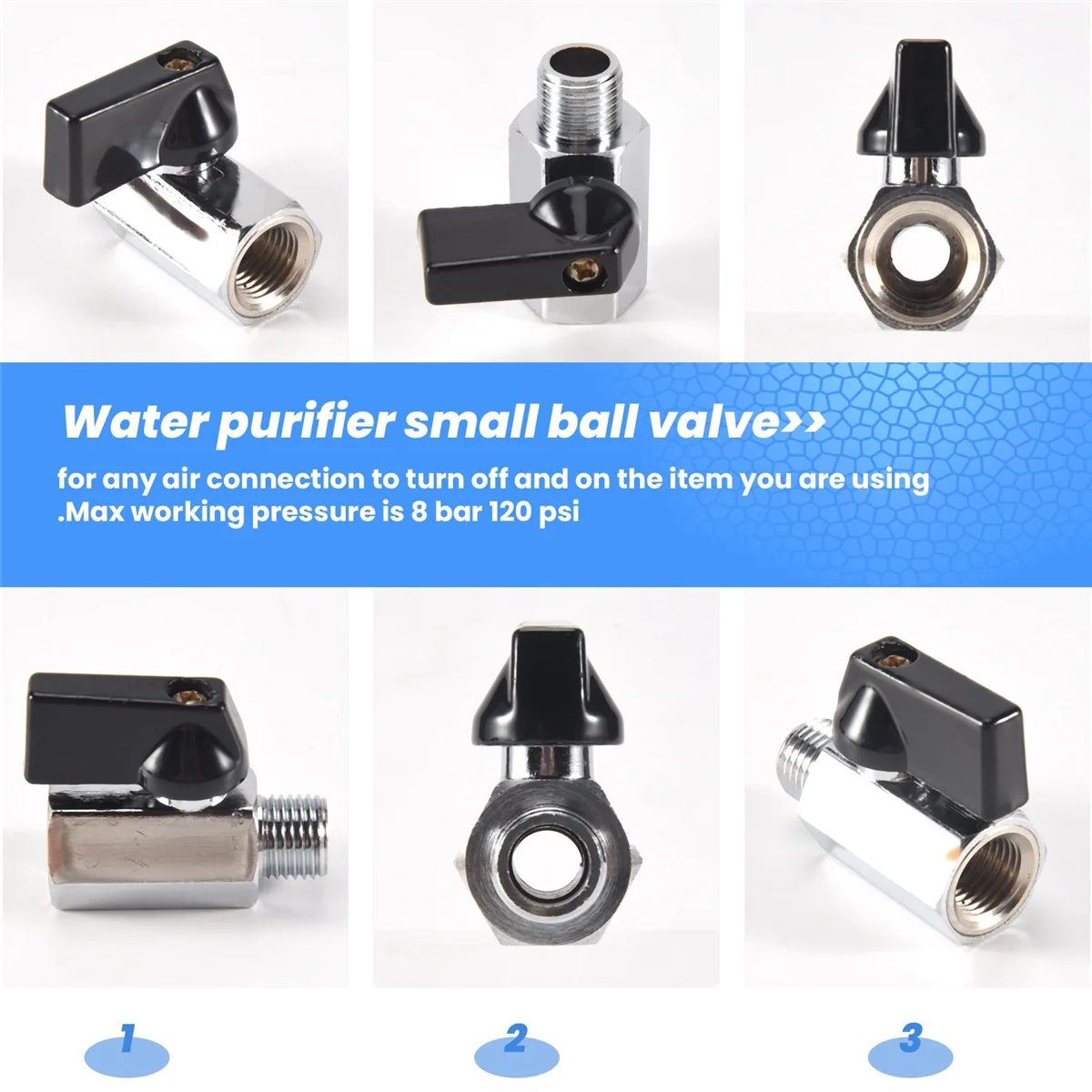 

AT14 Chrome Brass 1/4inch Bsp Ball Valve Threads Tap Male to Female Air Compressor Hose