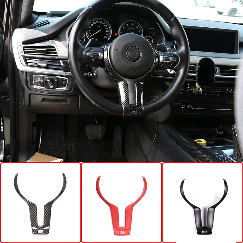 

For BMW F20 F22 F21 F30 F32 F33 F36 F06 F12 F13 X5 F15 X6 F16 M-Sport ABS Carbon Fiber Car Steering Wheel Trim Cover Accessories
