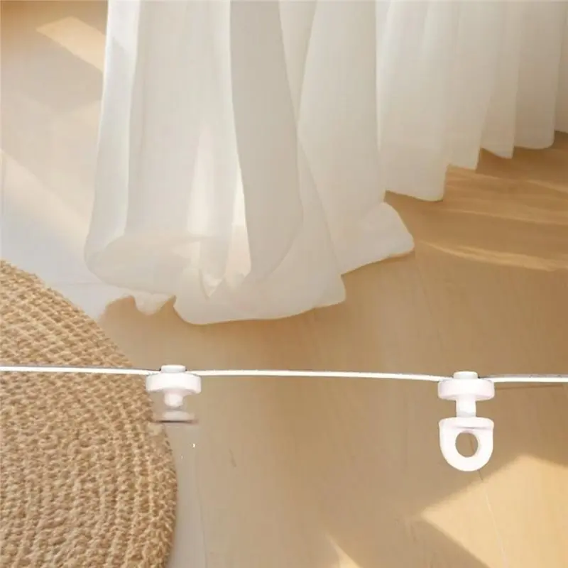 ABKP-S Fold Curtains Runner - Wave Ripple Fold Curtain Track Runner Plastic Drape Slider Accessories(20M,Spacing 60Mm)