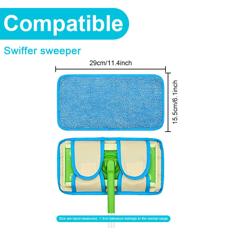 1/2PCS Mop Pad for Swiffer Sweeper Microfiber Floor Washable Reusable Mop Cloths Wet and Dry Flip Mop Cleaning Tools