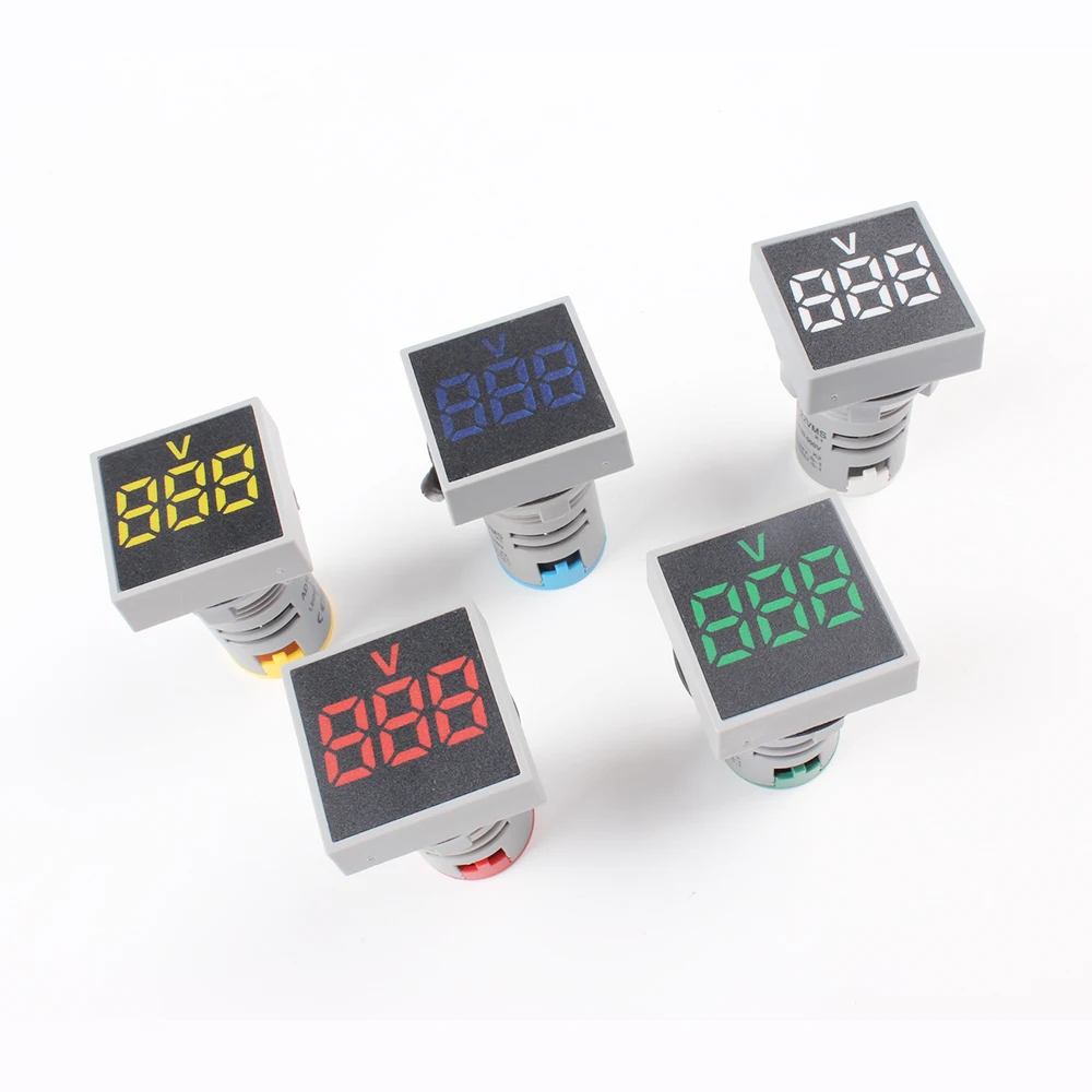 22MM DIY Mini Digitale Voltmeter Ronde AC 60-500V Volt Voltage Tester Meter Monitor Power LED Indicator pilot Lamp Licht Display