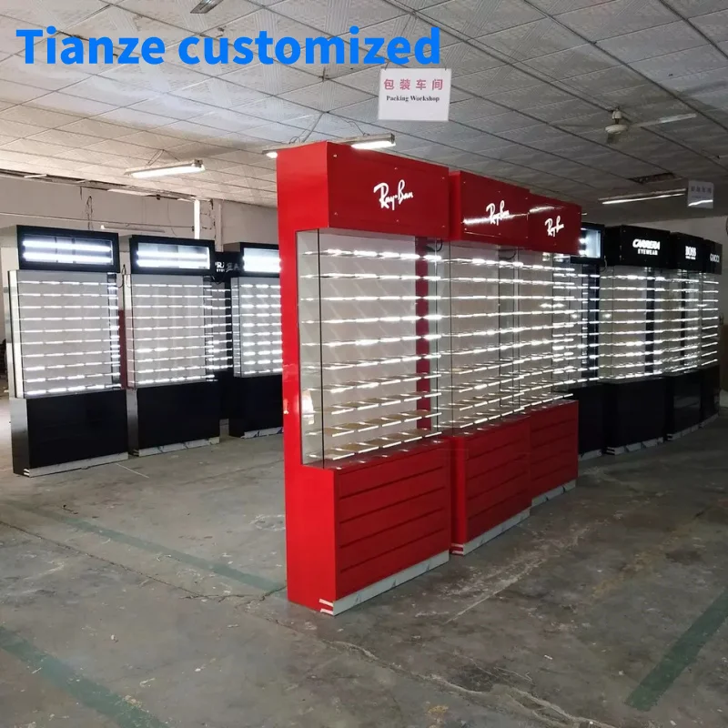 

（customized）Modern Store Showcases With Display Rack Eyewear Display Counter Design Eyeglass Display Cabinet Optical Store