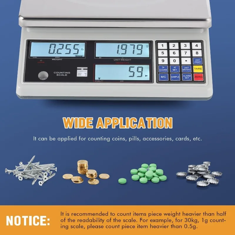 Scale for Parts and Coins kg/g/lb Electronic Gram Scale Inventory Counting Scale Ind