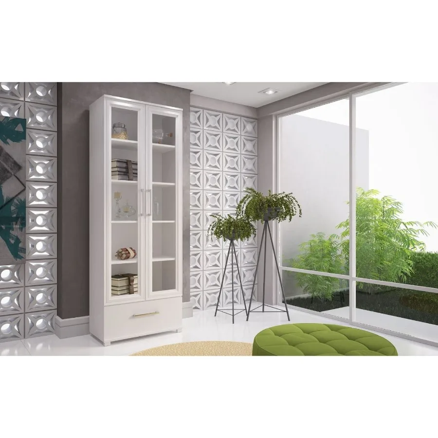 

Книжный шкаф Manhattan Comfort Serra 1.0 с 5 полками белого цвета