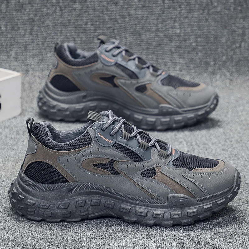 High Quality Men Shoes Fashion Breathable Outdoor Running Shoe Comfort Non Slip Lace Up Platform Shoes Durable Mesh Men Sneakers
