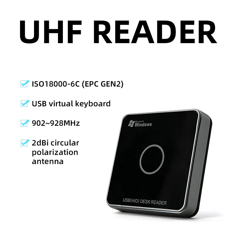 R17-A UHF READER USB 920~925MHz EPC GEN2 Desktop Passive UHF Reader ISO18000-6C 902~928MHz Long Range RFID Card Reader With LED