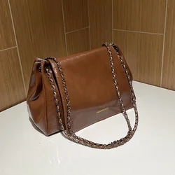 2023 New Vintage Shoulder Bag Large Capacity Fashion Crossbody Bags For Women Solid Pu Leather Ladies Handbags