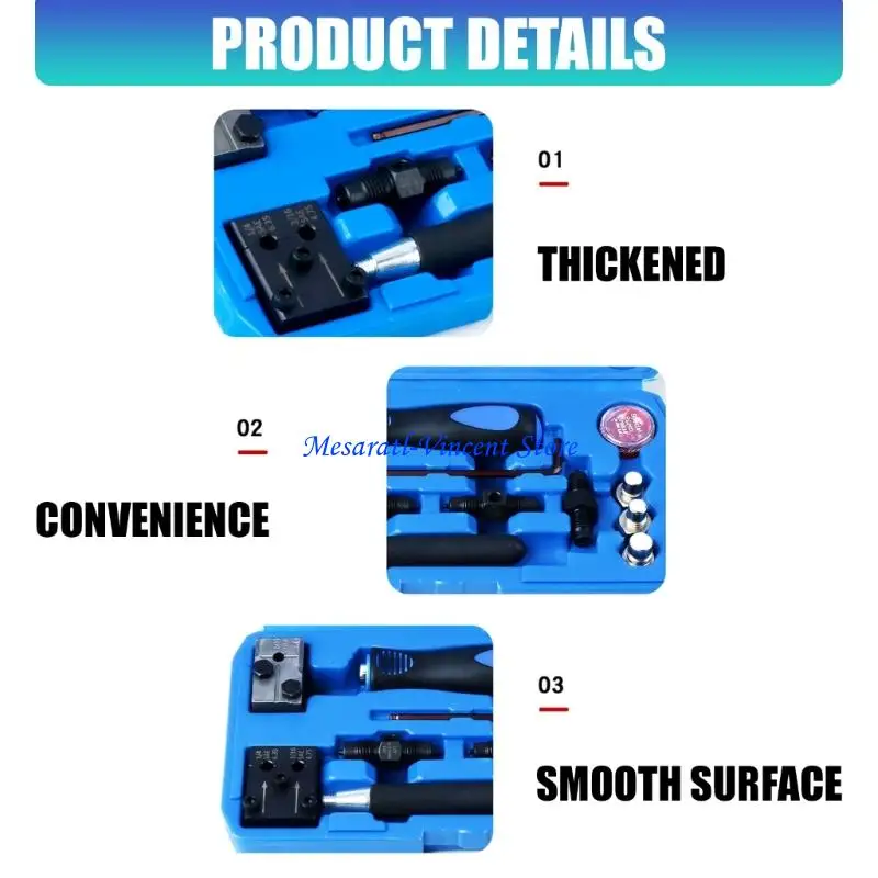 

A70F Universal Automotive Flaring Tool 11Pcs Double & Single Tool For DIN SAE 4.75mm/6.35mm Brake Tube Repairs